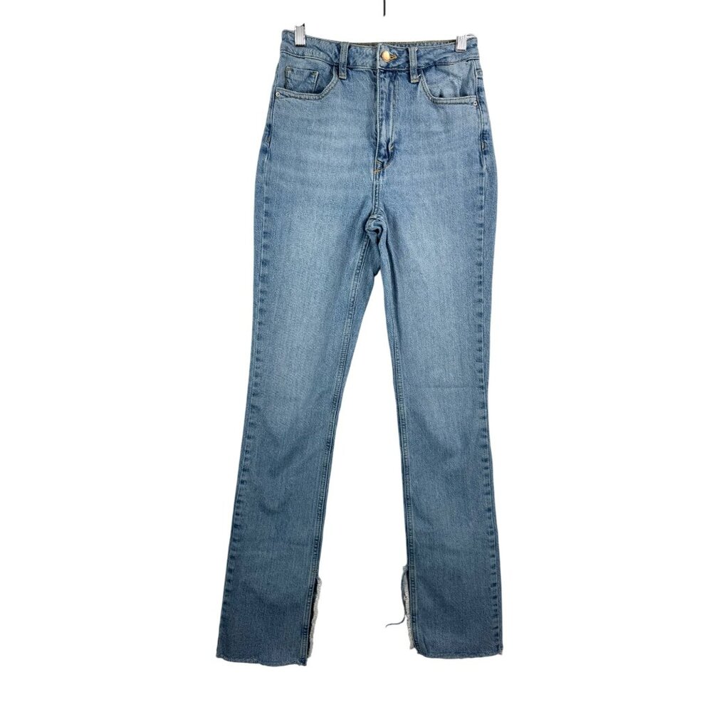 Zara Split hem high waist straight jeans 90s retro sz 4